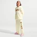 【サイズM】ナイキ　swoosh ゴールド セットアップ　8000 Nike Sportswear Studio Big Kids' (Girls') Fleece Open-Hem Pants